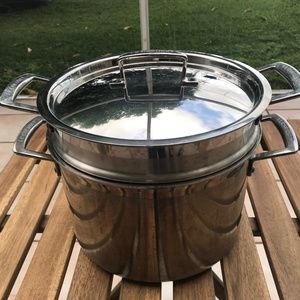 Le Creuset Tri-Ply Stainless Steel 6 Quart Pasta Multi-Pot with Insert